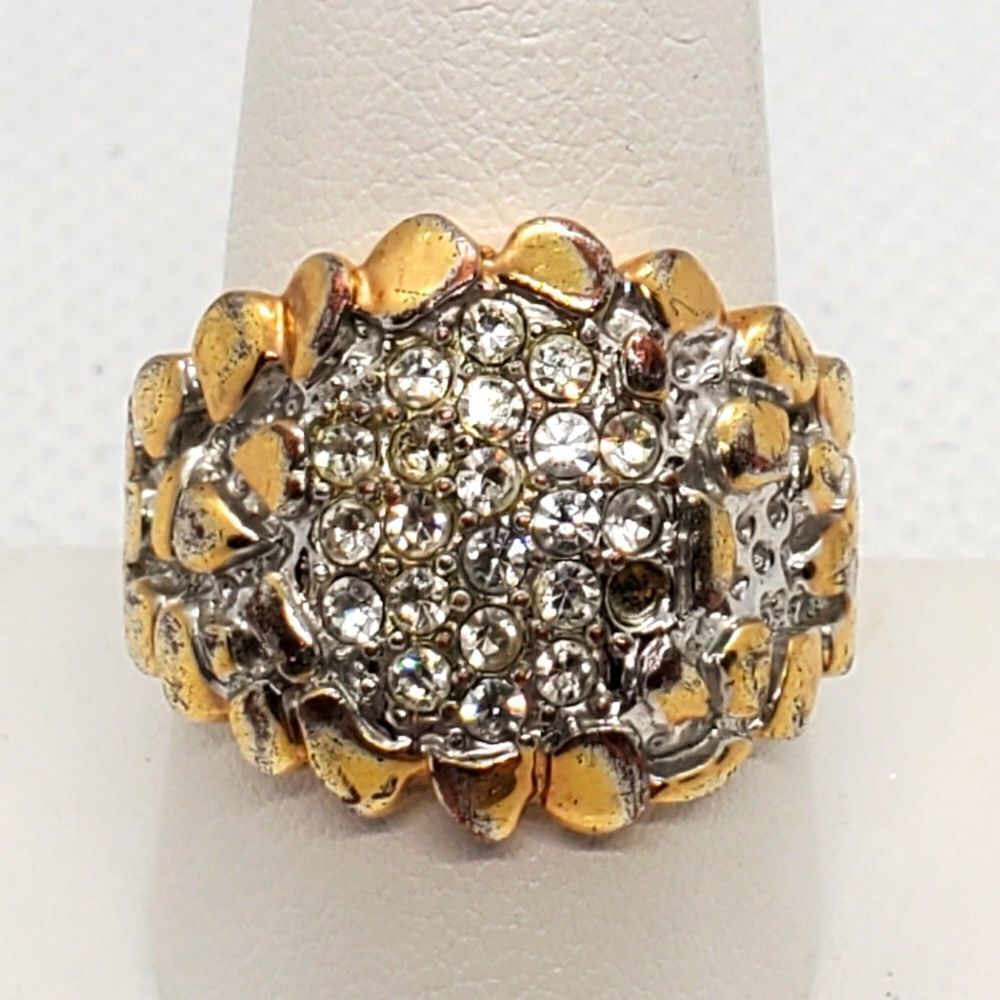 18 Karat Gold Layered Cubic Zirconia Ring (9.5)